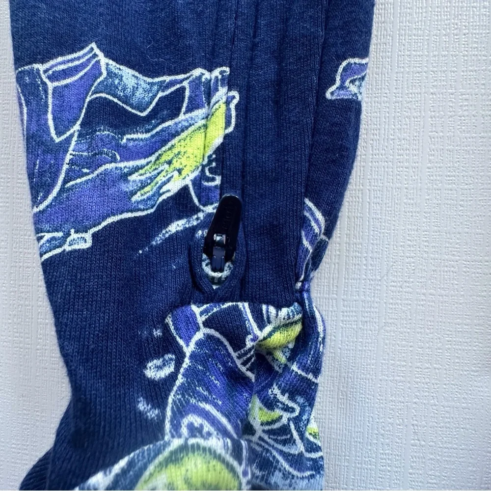 Carters 2‎ way zipper footed sleeper baby toddler boy 24 mo blue race cars NWT